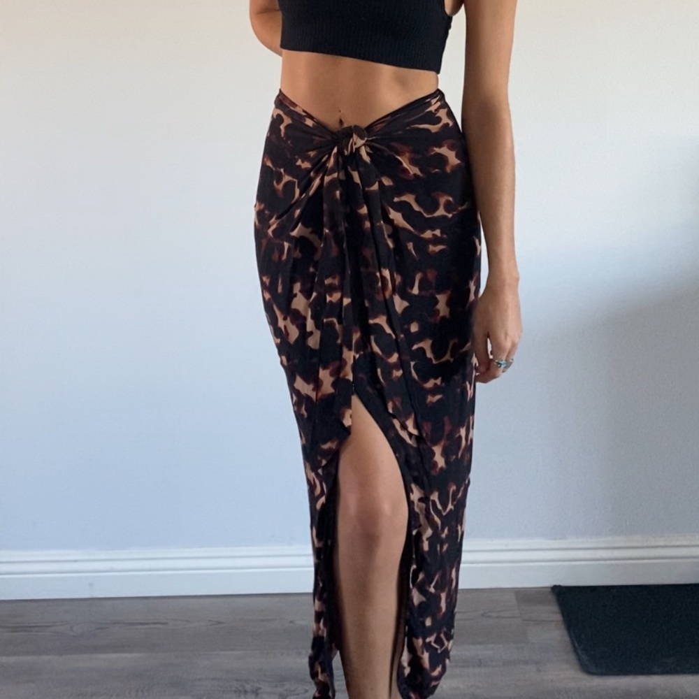 Beach Riot tie front midi skirt
